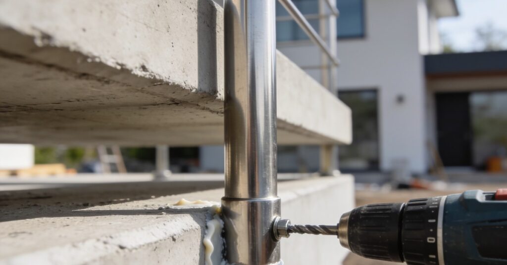 Mocowanie balustrady do gotowego tarasu: montaż słupków i szczelny montaż